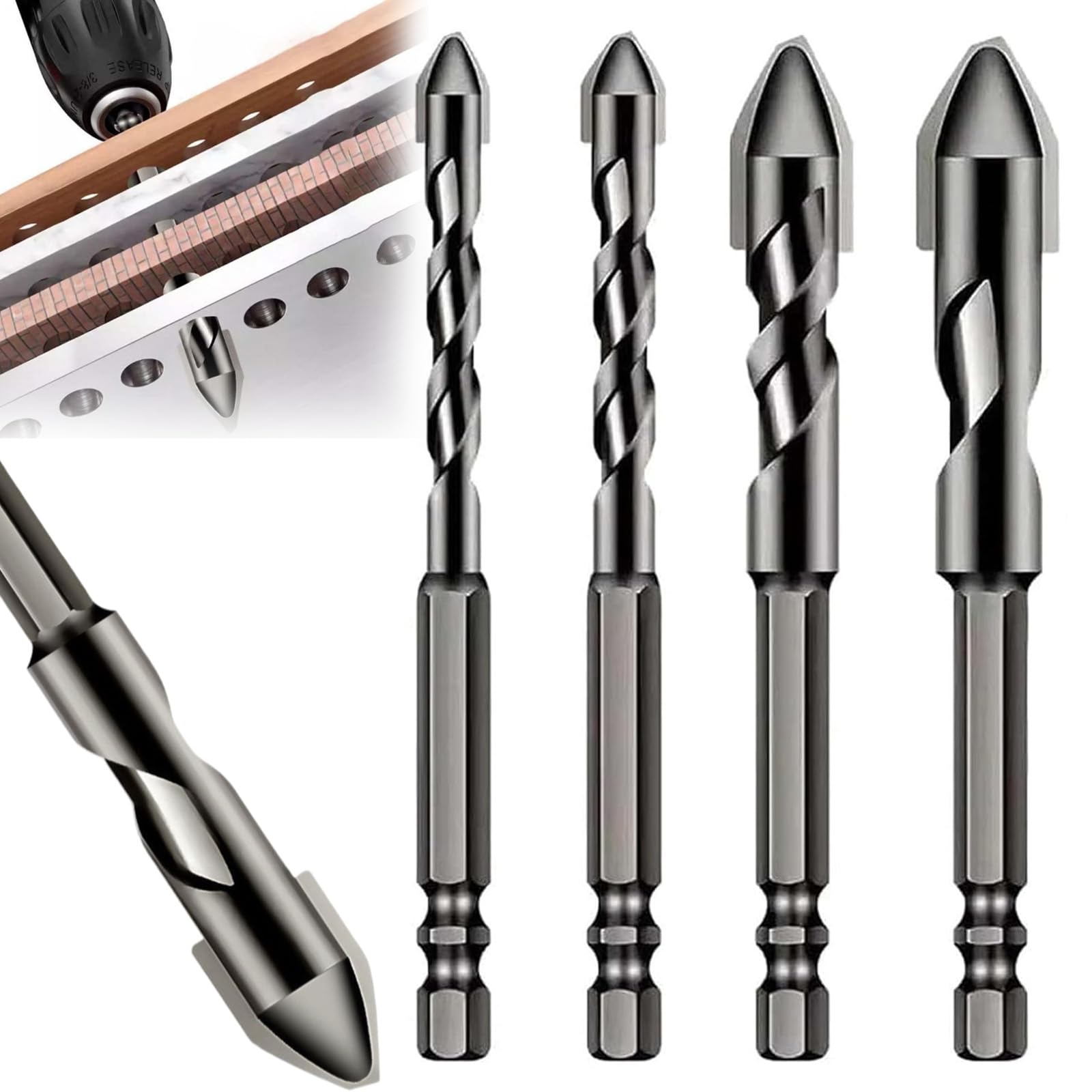 Schuine kop, excentrische boor, 5/6/8/10/12 mm bitset