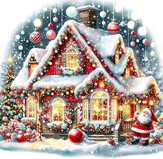 croshom Christmas Diamond Art Kits for Adults Beginners,Christmas Diamond Painting Kits for Adults, 5D DIY Full Drill Diamonds Craft for Adult Gem Arts Gifts, Home Wall Decor 14" x 14"