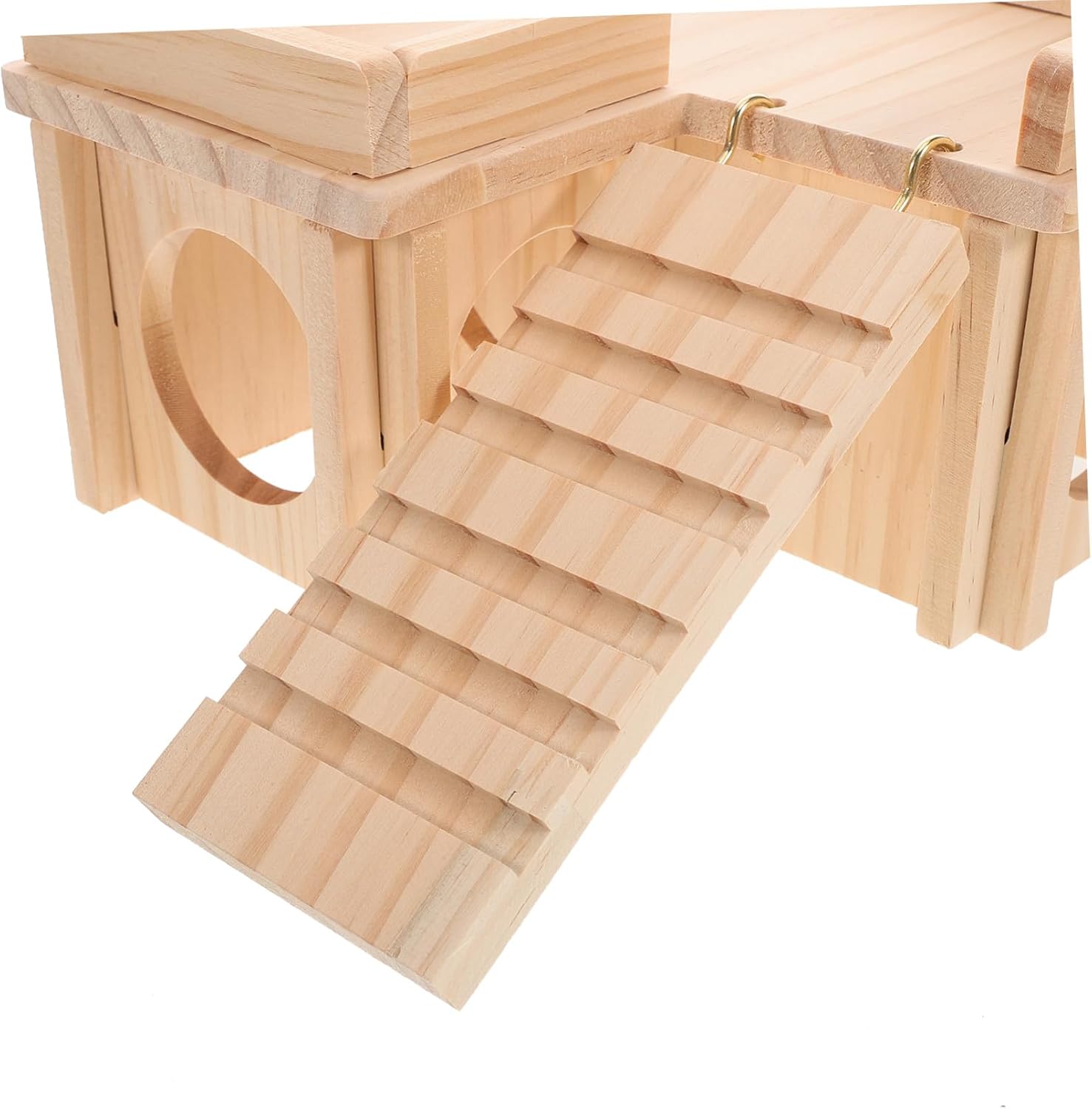 Large Wooden Reptile Hideout with Climbing Ramp and Basking Platform Spacious Lizard Habitat for Bearded Dragons Removable Parts for Easy Cleaning Multifunctional Shelter for