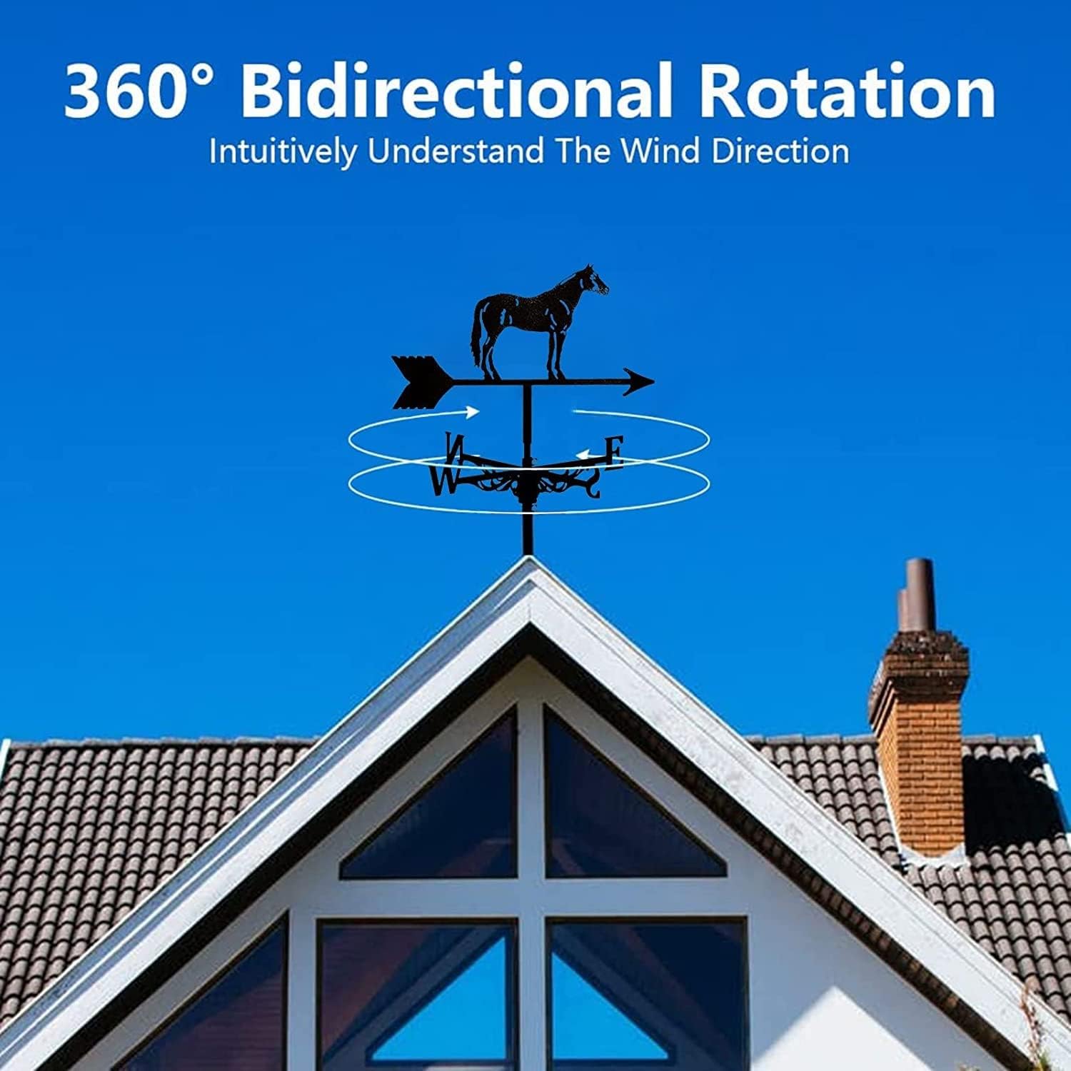 風見鶏馬、装飾風見鶏、風向計キット屋外ガーデン芝生金属ブラケット屋外ガーデン中庭風見鶏 (色 : Horse B) (Horse a