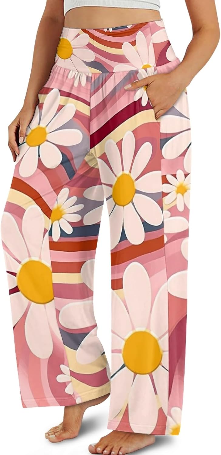 Modysero Womens Wide Leg Pants for Daily Dating High Waisted Wide Leg Palazzo Pants Casual Loose Trousers for Women