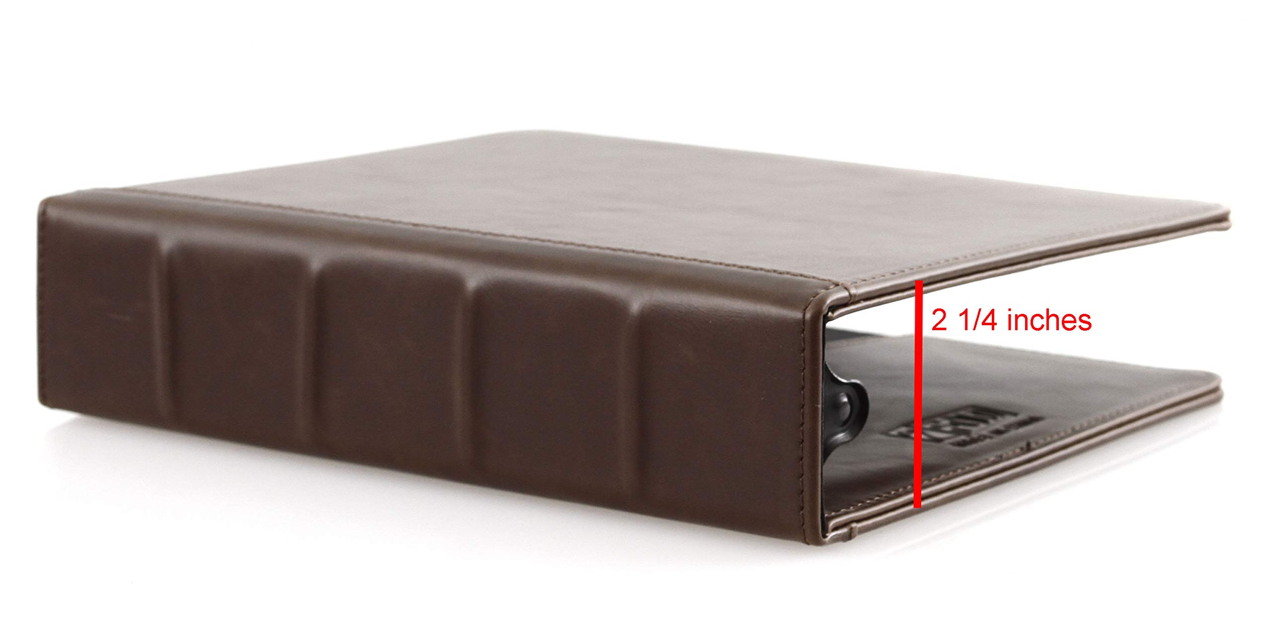 2Fold Supply Petit classeur de 3,8 cm à 3 anneaux de 24,1 x 20,3 cm en cuir synthétique vintage – Convient pour carnet de notes de 21,6 x 14 cm. Utilisation comme organisateur de papier, livre de