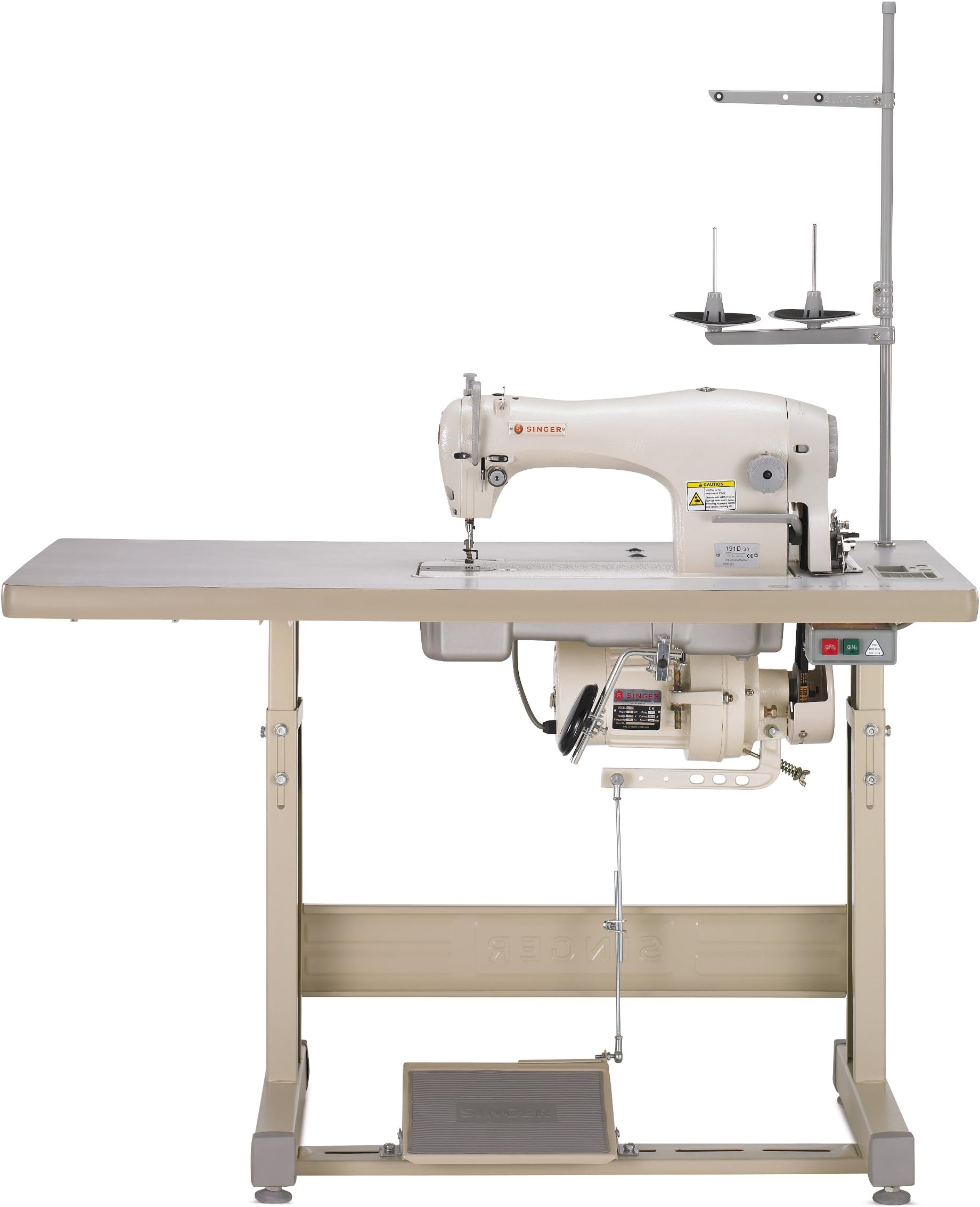 SINGER 191D-30 Complete Industrial Commercial-Grade Straight-Stitch Sewing Machine Ideal for Medium to Heavy Fabrics