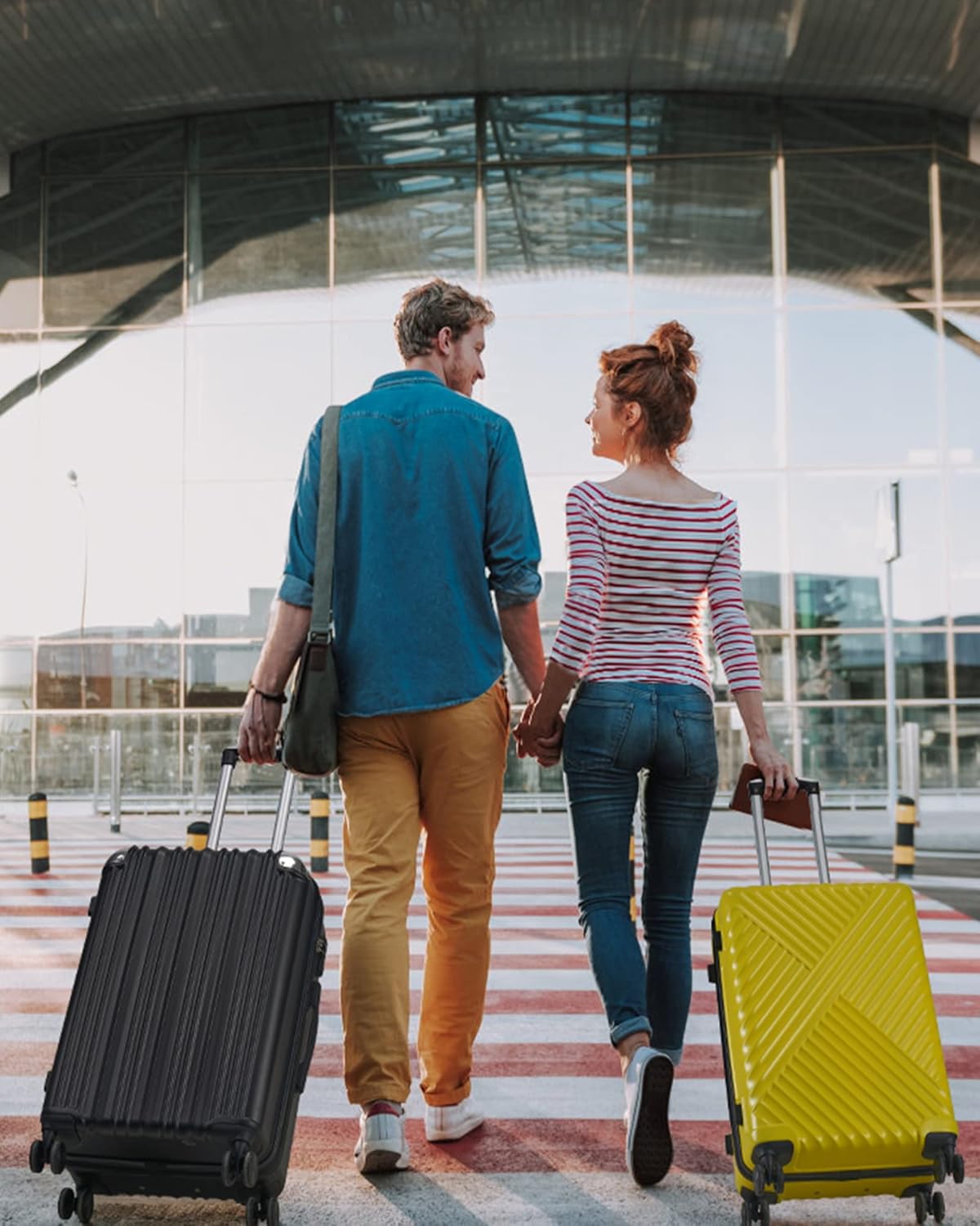 review SunnyTour Luggage Sets Expandable ABS + PC Hardside Spinner Suitcase Sets 3 Piece with TSA Lock Double Wheels, Yellow