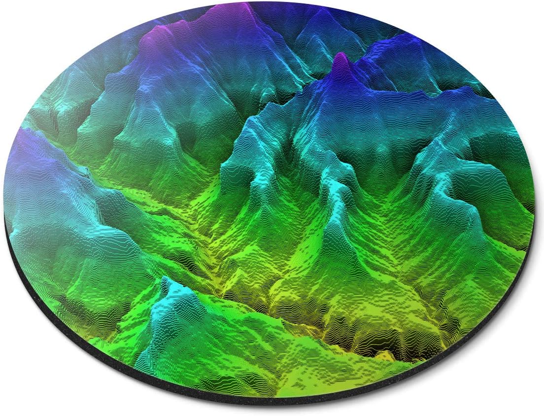 Destination Vinyl Ltd 3D Geology Map Mountain Ridge - Flexible Round 5mm Rubber Mouse Mat Pad Office Home Gift Novelty Printed Desk Accessory 21061