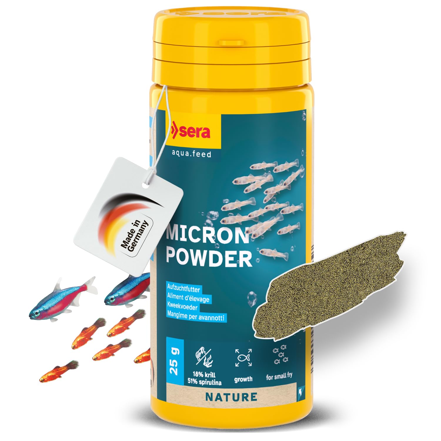 Micron Powder 50 ml | aufzuchtfutter für Fisch- und amphibienlarven | feines staubfutter | fördert die gesunde entwicklung und stärkt die abwehrkräfte