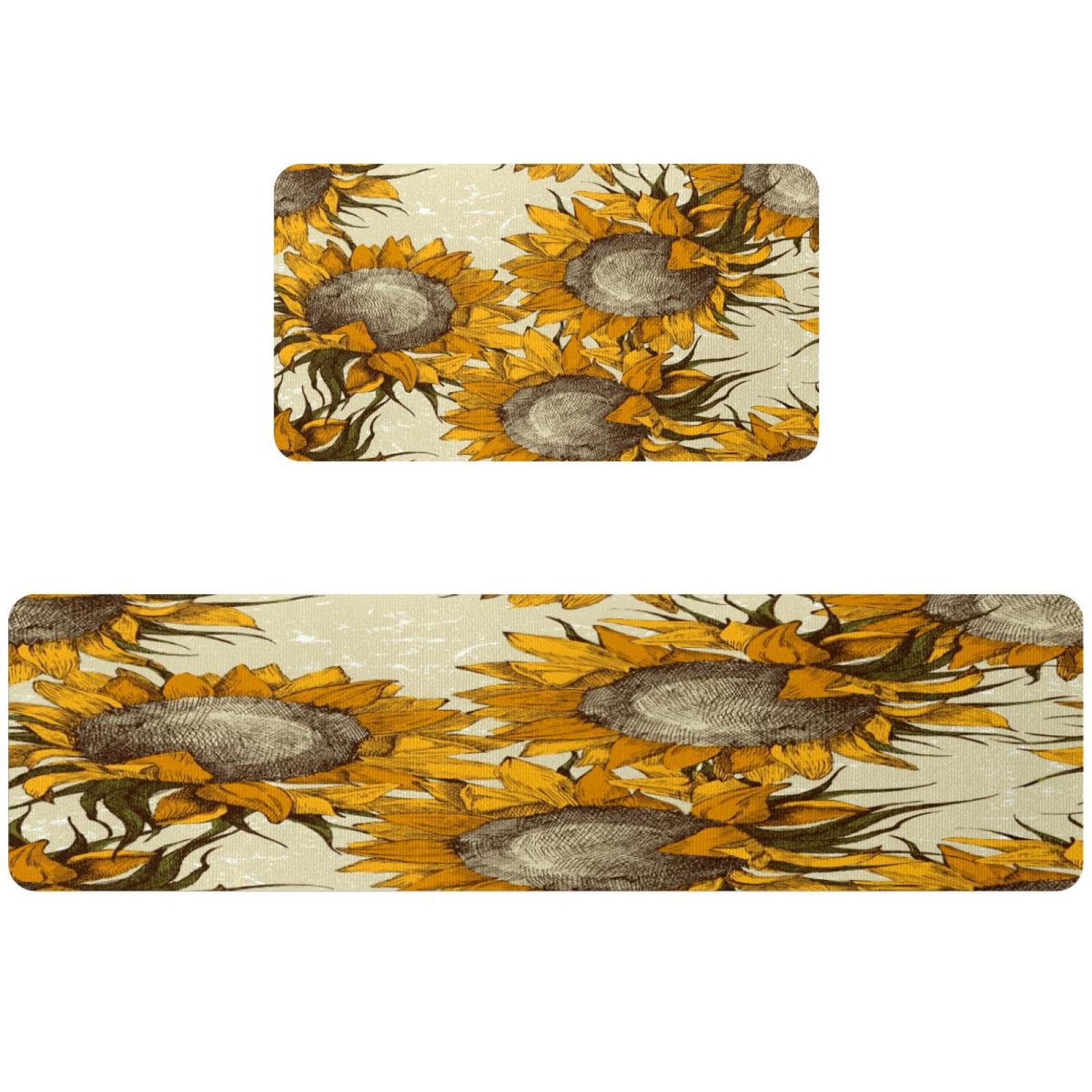 Tapetes de cocina vintage de girasoles VAPOKF para decorar y proteger tu suelo