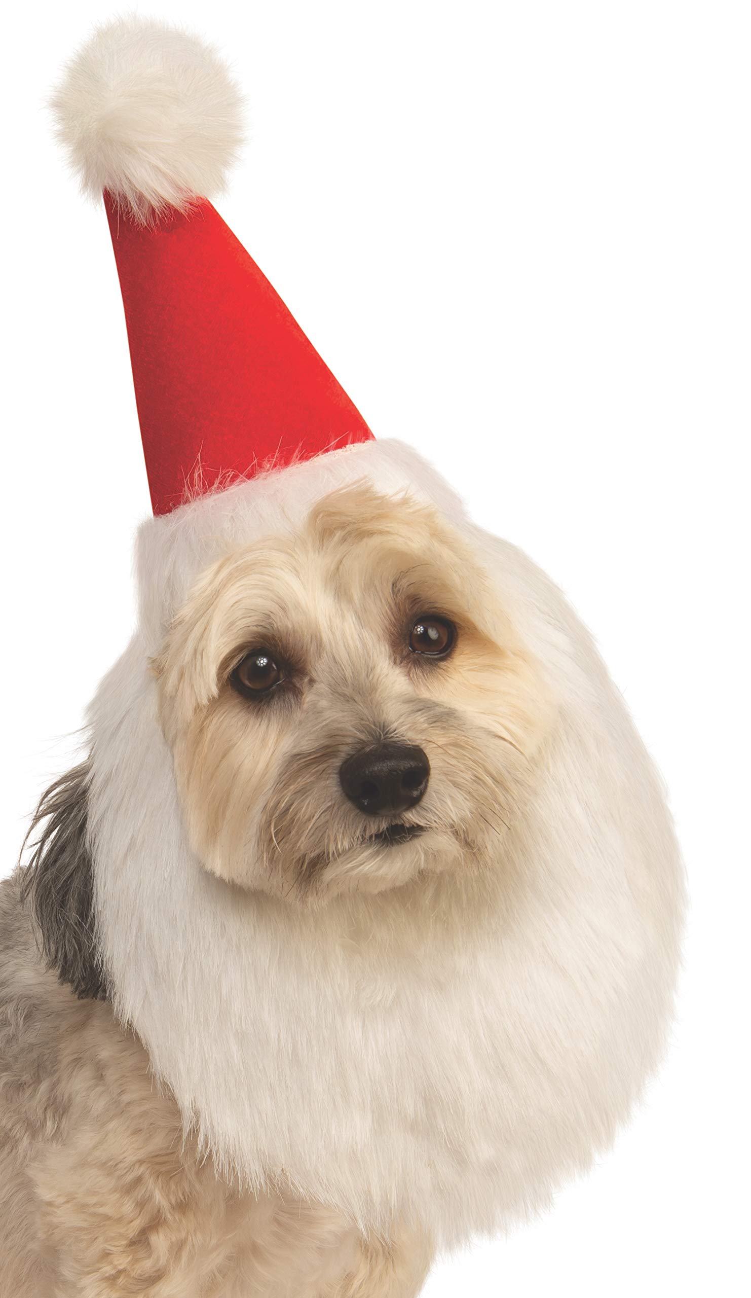 Rubie's Christmas Collection Santa Claus Hat and Beard for Pets, Medium to Large
