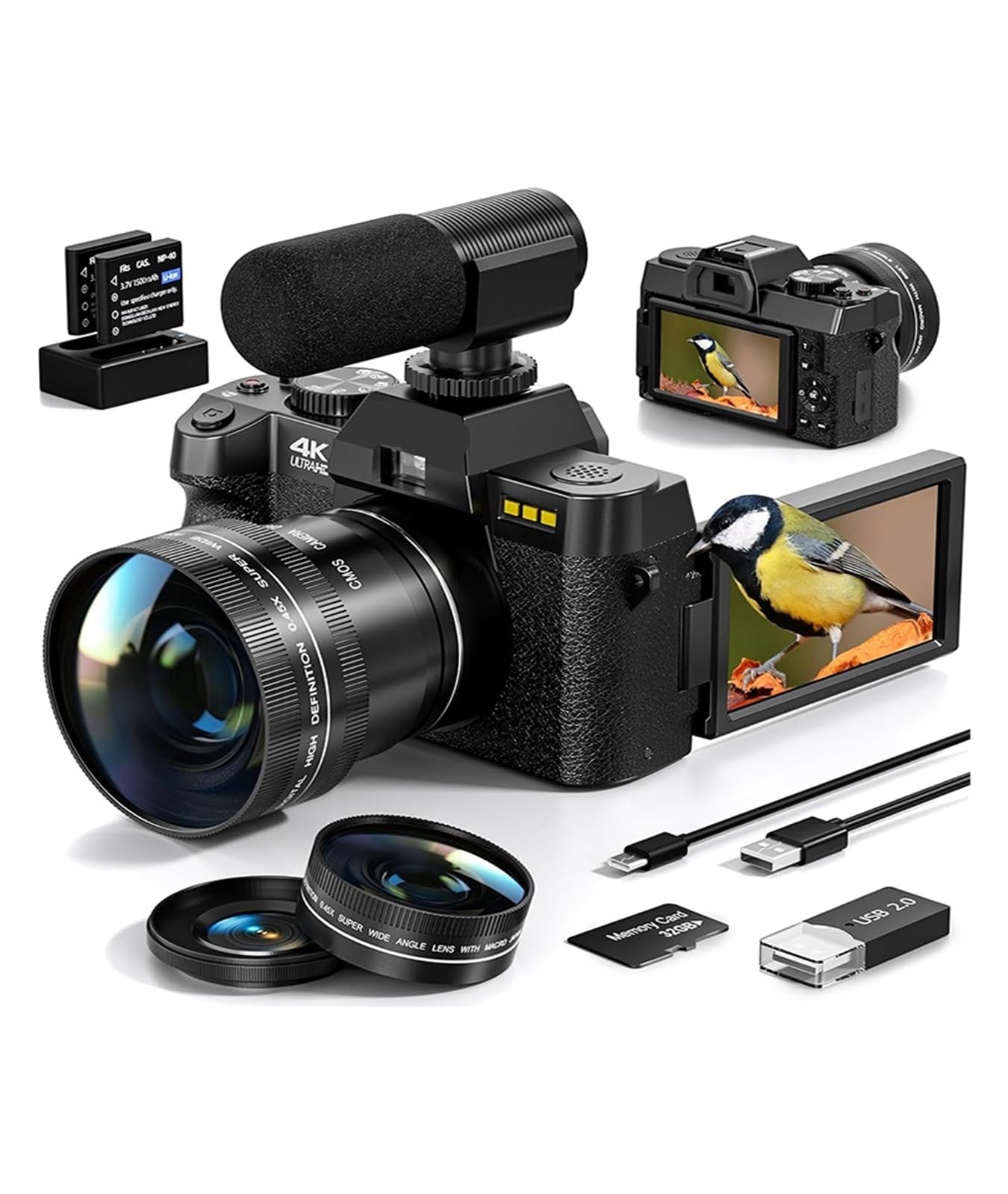 Digital Camera 48MP 4K Video 3.0 Inch Flip Screen Camcorder Vlogging and 16X Zoom Photography-image-12
