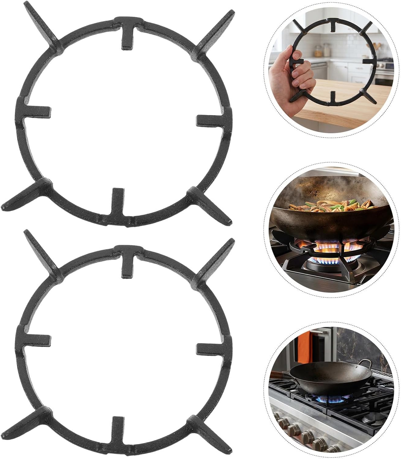 Gas Stove Pot Ring 2pcs Iron Burner Support Rack