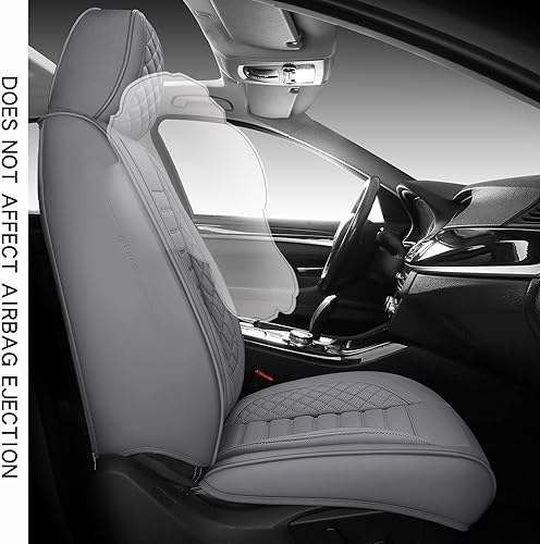 Miniatura 2 de BABYBLU Fundas de asiento de automóvil de piel sintética de cobertura completa, ajuste universal para automóviles, SUV, camionetas pick-up con cuero