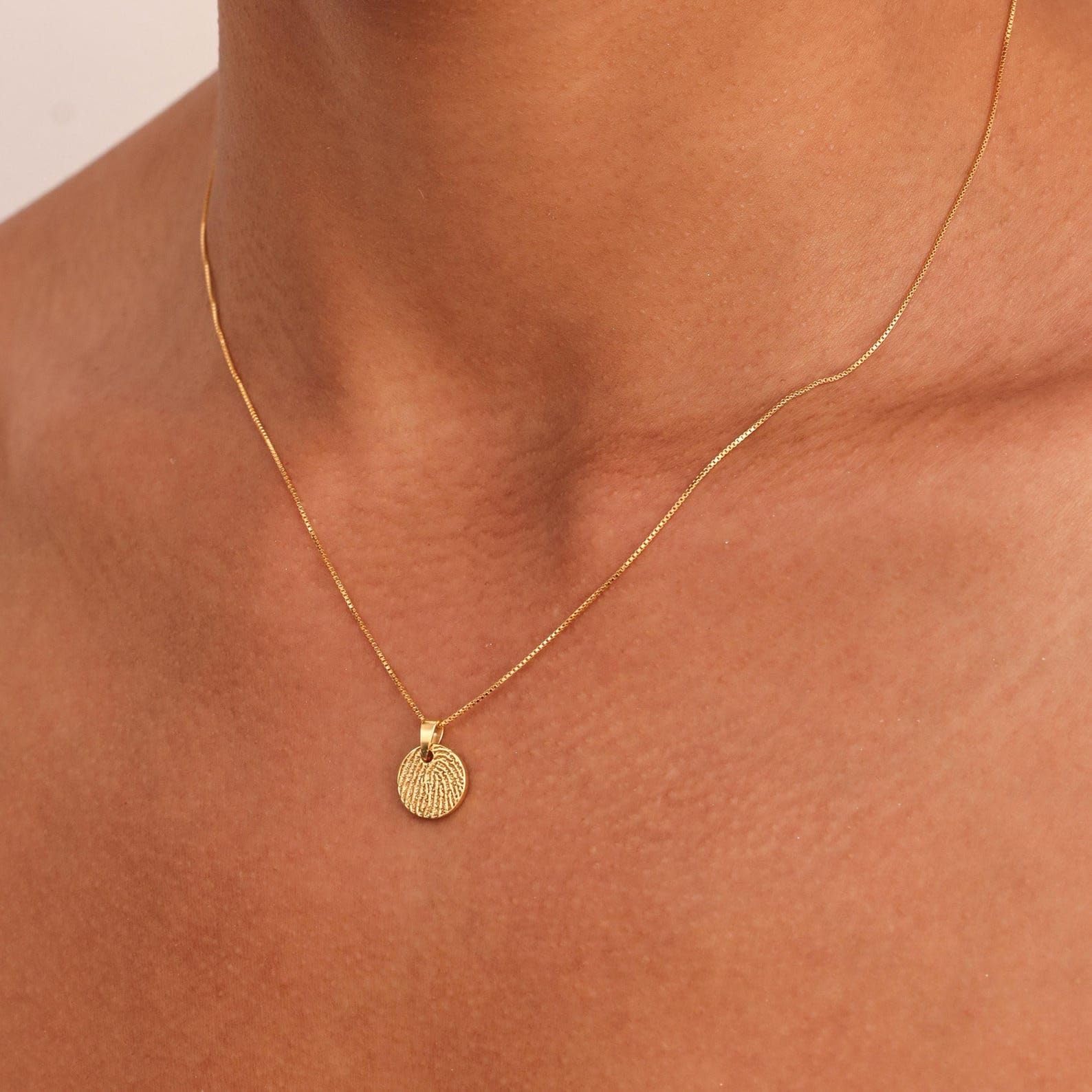 Mini colgante huella dactilar Collar plata de ley 925 real huella del pulgar collares recuerdo Día de la Madre hechos a mano