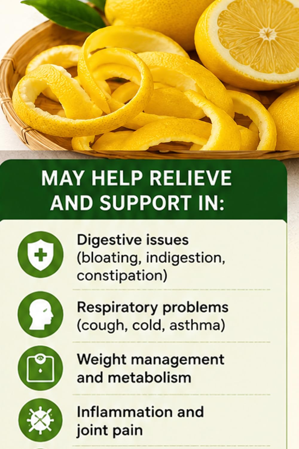 Many ailments can be cured using lemon peels; they also help lower blood sugar and blood pressure.: The Healing Power of Lemon Peels