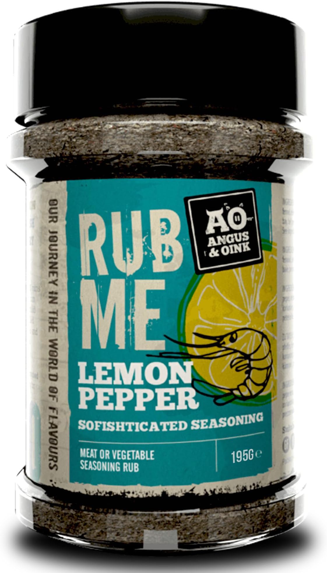 Angus & Oink | Lemon Pepper Seasoning | Sofishticated Citrus Flavour | Ideal for Seafood, Chicken & Pork | Fresh, Zesty & Herb-Infused | 195g