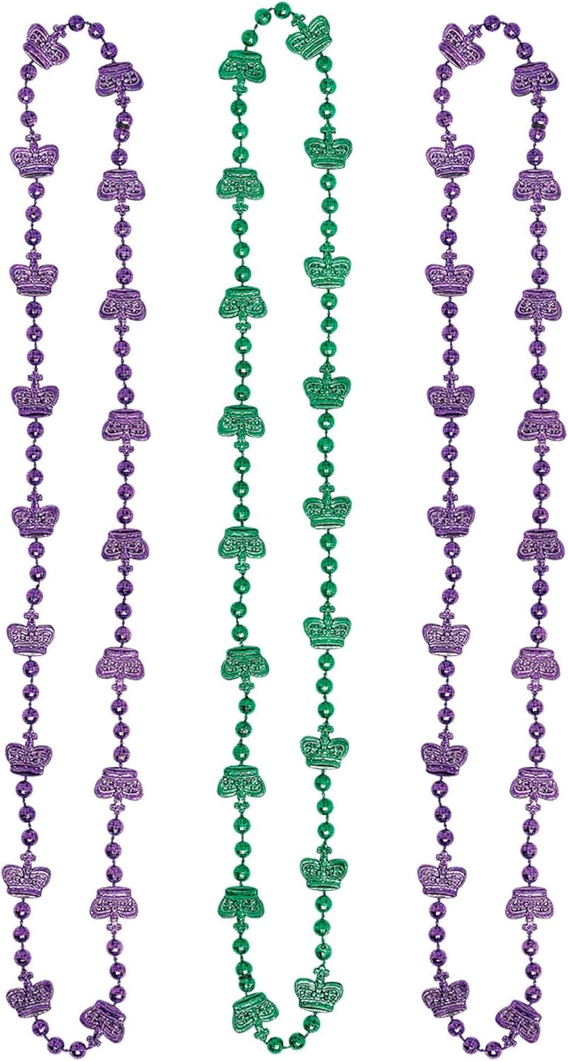 Mix Up Assorted Colors Electroplated Plastic Bead Necklaces - 42"