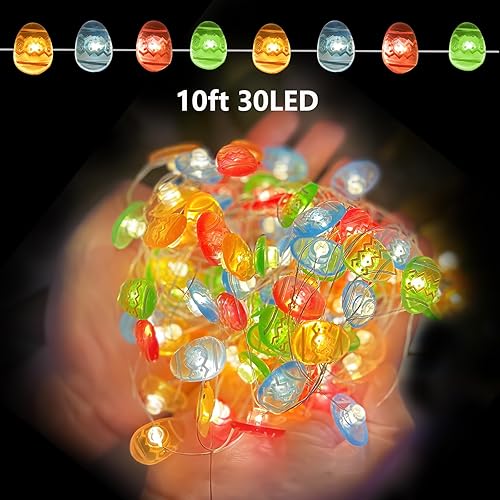 Miniatura 64 de Paquete de 2 guirnaldas de luces LED, funcionan con pilas, 5 m, 50 luces intermitentes, temporizador, impermeables, para habitaciones, bodas