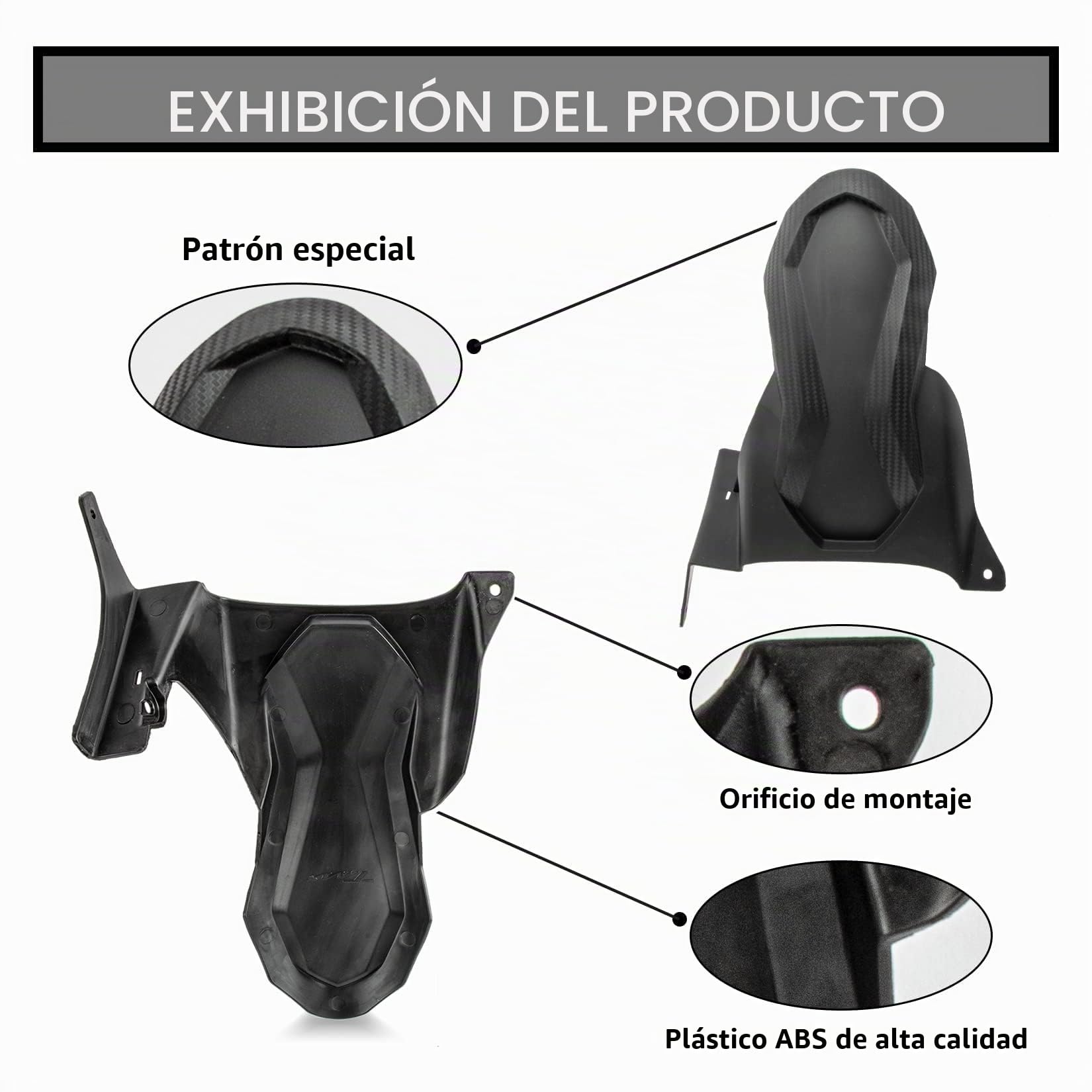 Guardabarros Trasero Guarda Salpicaduras PSLER Accesorios para Motos para Yamaha TMAX 530 2017 2018 2019 y TMAX 560 2020-2024