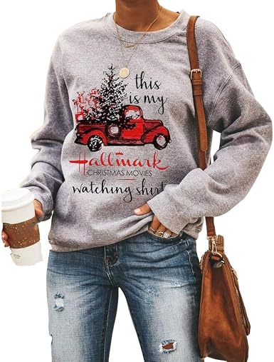 Shirts Christmas Hallmark Letter Print 