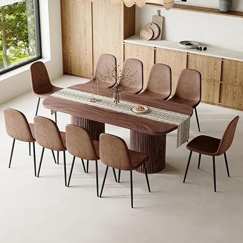 Miniatura 40 de Juego de mesa de comedor de 79 pulgadas para 10, juego de mesa de comedor grande para 10 personas con sillas acolchadas, juego de mesa de cocina