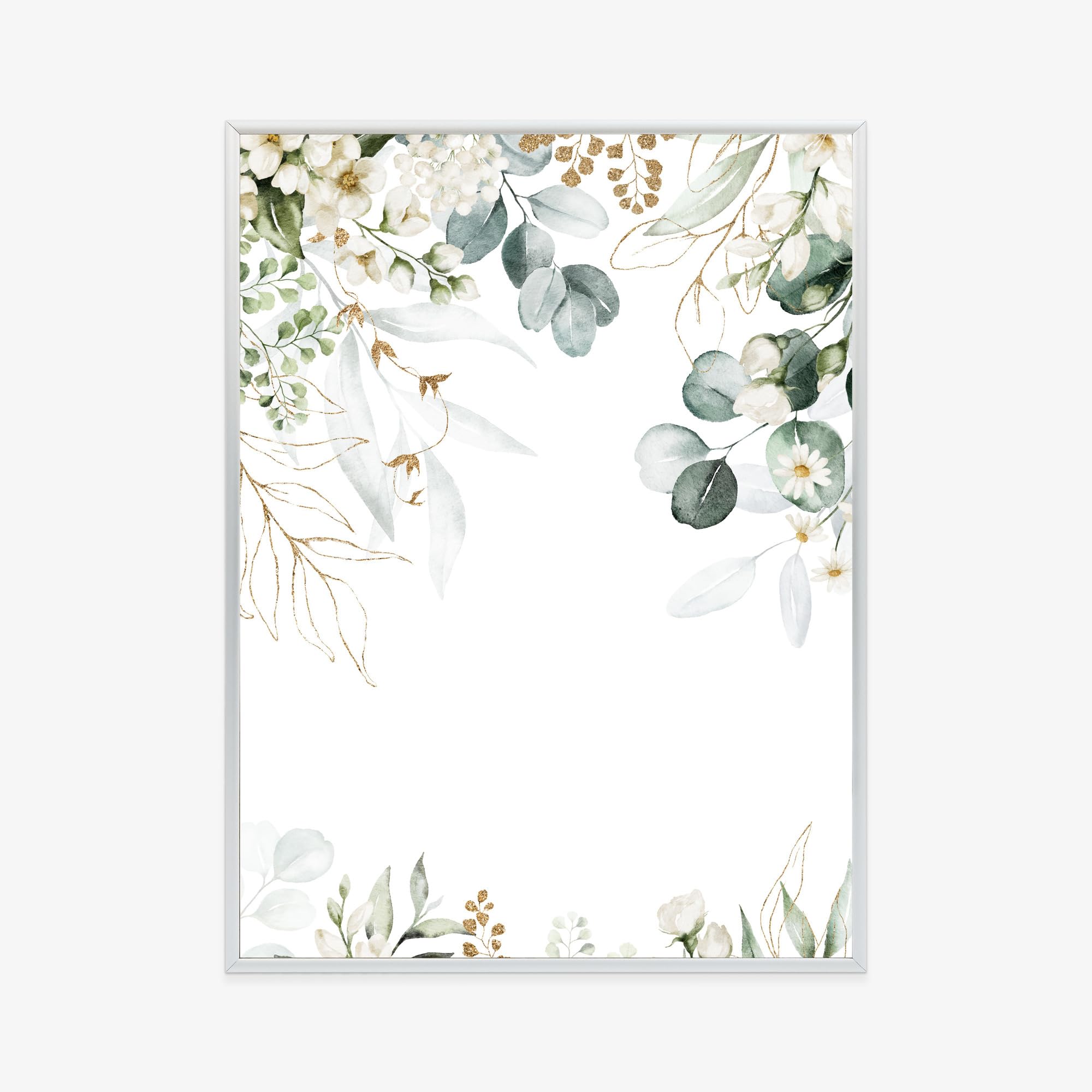 Poster feuilles d'eucalyptus encadré pour rafraîchir un mur vide - 8