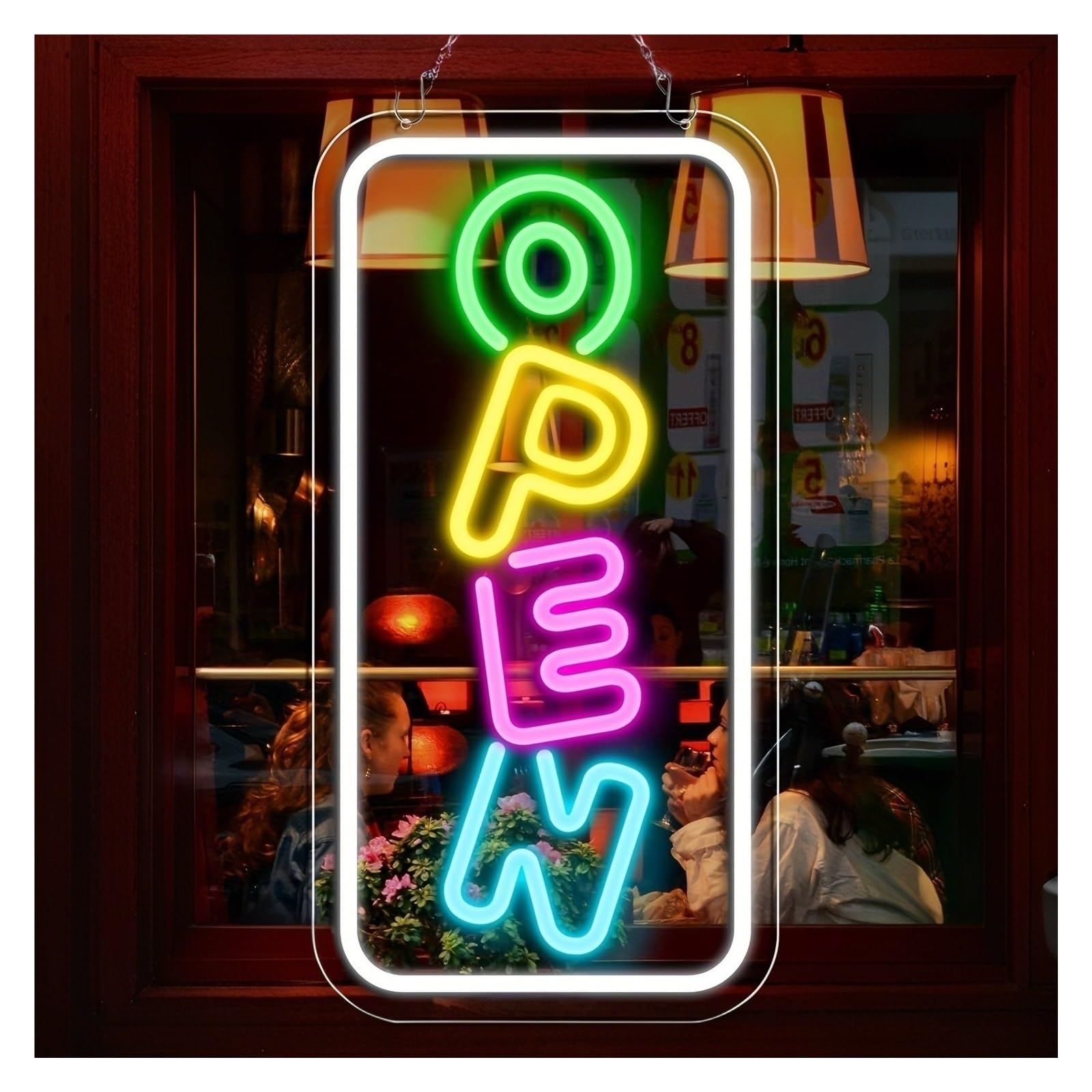 Zynther Neon lamp Open Neon Sign Business LED Light Bright Colorful Store Window Door Coffee Shop