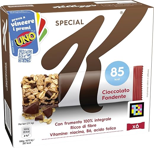 Kellogg's Barrette Cioccolato Fondente, 6 x 21.5g