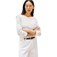 Tommy Hilfiger Pullover Donna Pullover in Maglia, Multicolore (Ivory Silk/Dark Night Navy Fine STP)