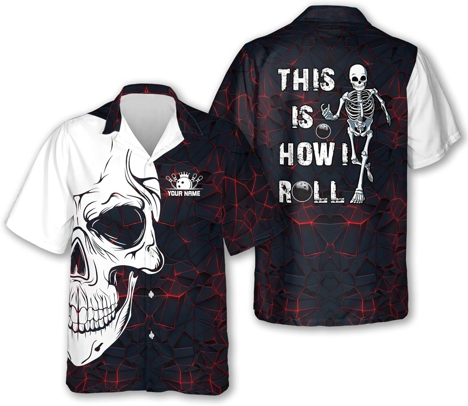 Custom Bowling Shirts, Hawaiian Shirt for Men, Bowling Jerseys for Men, Button-Down Short Sleeve Clothes