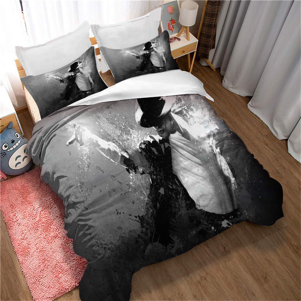 Funda De Edredón Michael Jackson Y 2 Fundas De Almohada, Funda Nórdica para Niños, Antiácaros, con Cremallera para Un Fácil Reemplazo ((220x 240cm)-Cama de 150/160,Estilo 05)