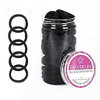 Vista 11 de Lazos suaves para el cabello, bandas elásticas de algodón sin costuras para mujeres y niñas, sin daños, coleteros pequeños para cabello grueso