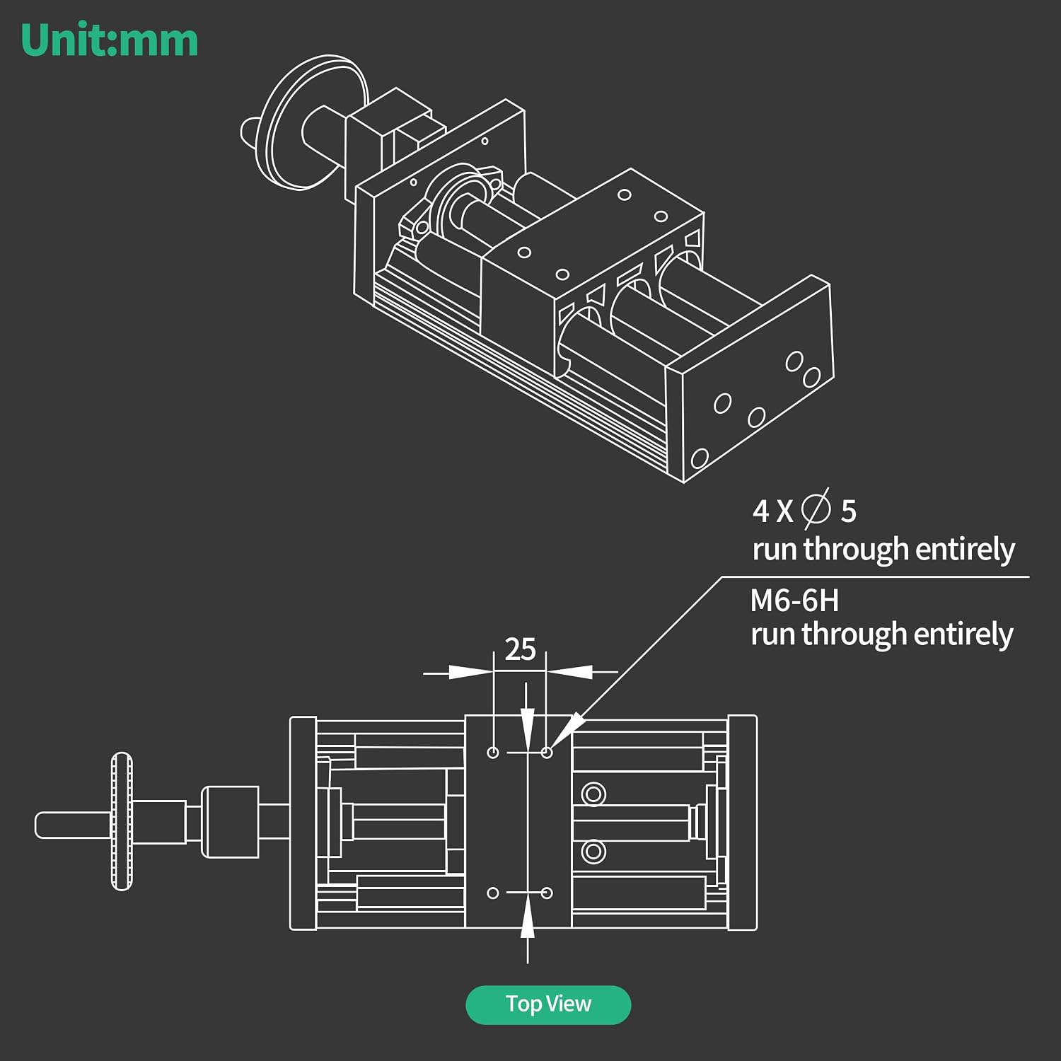 RATTMMOTOR Linear Stage Actuator ZBX100B Type Munual Linear Slide Table with Digital Readout, 1605 Ballscrew with Locking Function, Double SBR16 Linear Rail Guide for CNC XYZ Axis (100mm)