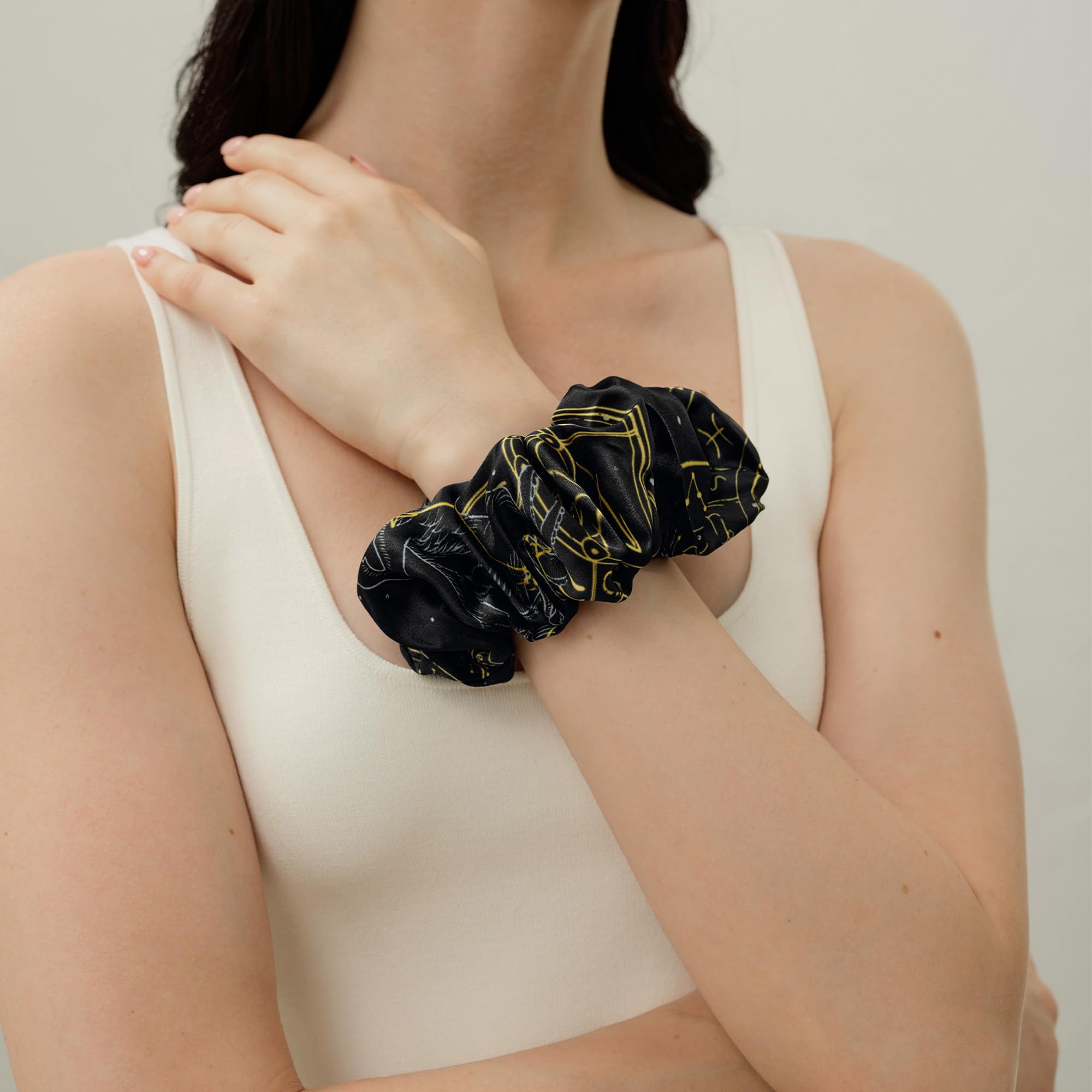 LILYSILK Women's 100% Silk Hair Scrunchies Ladies Elastic Hair Tie Bobbles Ponytail Holders for All Hair Type and Conditions and Preventing Hair Frizz Breakage Loss,Virgo 2pcs - Image 3
