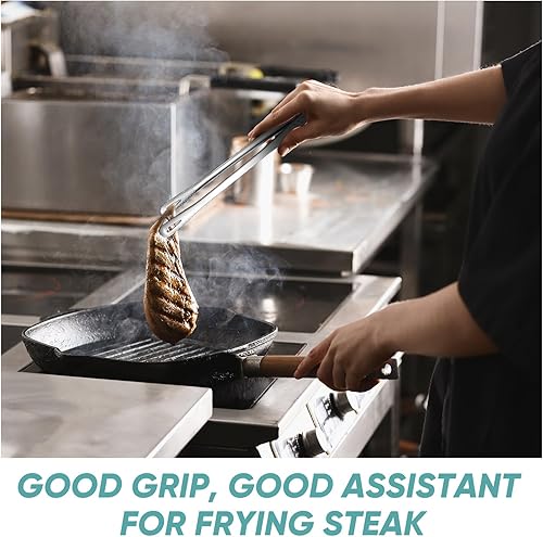 Vista 12 de meekoo 6 pinzas de acero inoxidable coreano para barbacoa de 11 pulgadas, pinzas de barbacoa japonesas para cocinar, utensilios de cocina portátiles