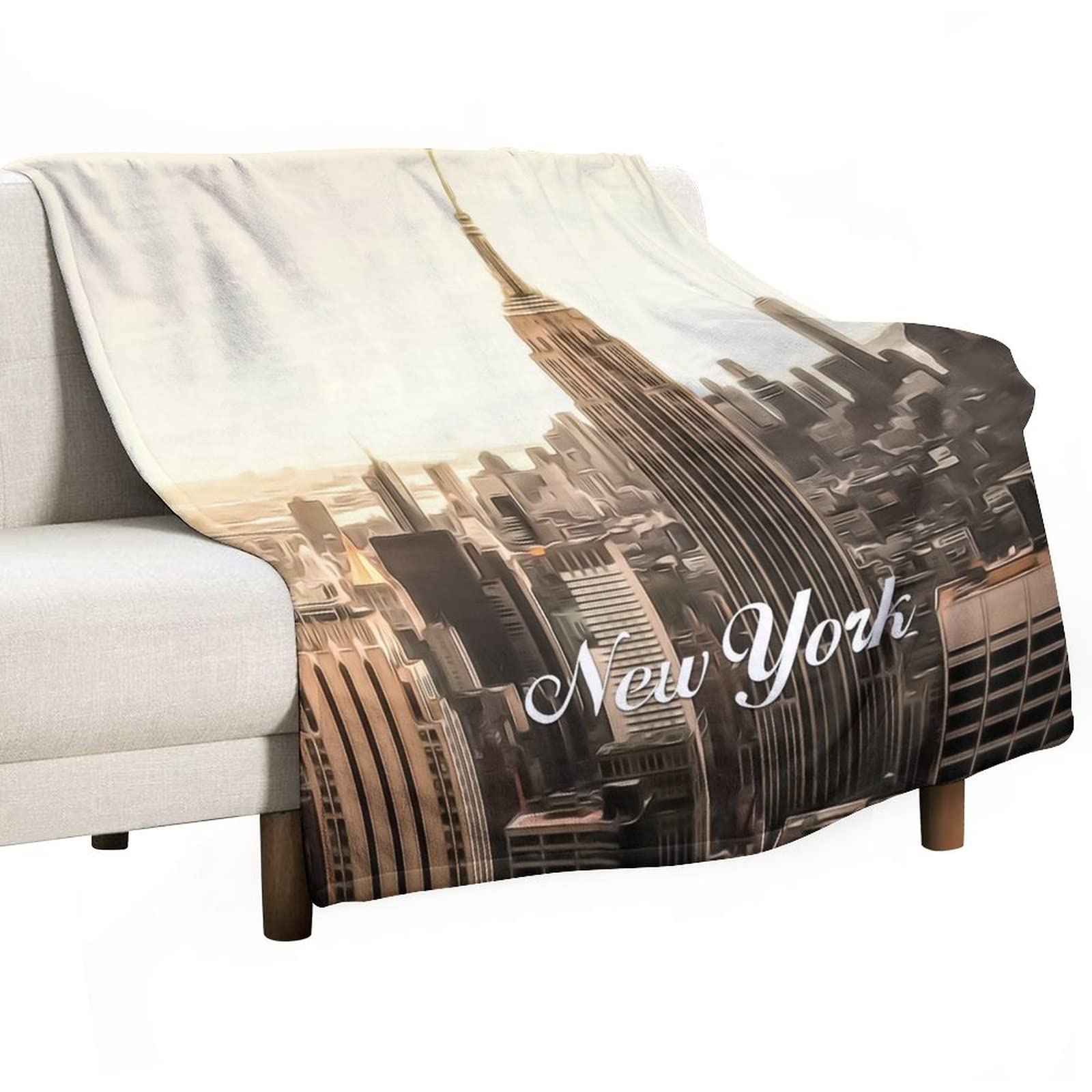 Couverture en peluche New York pour canapé et cocooning dans la chambre