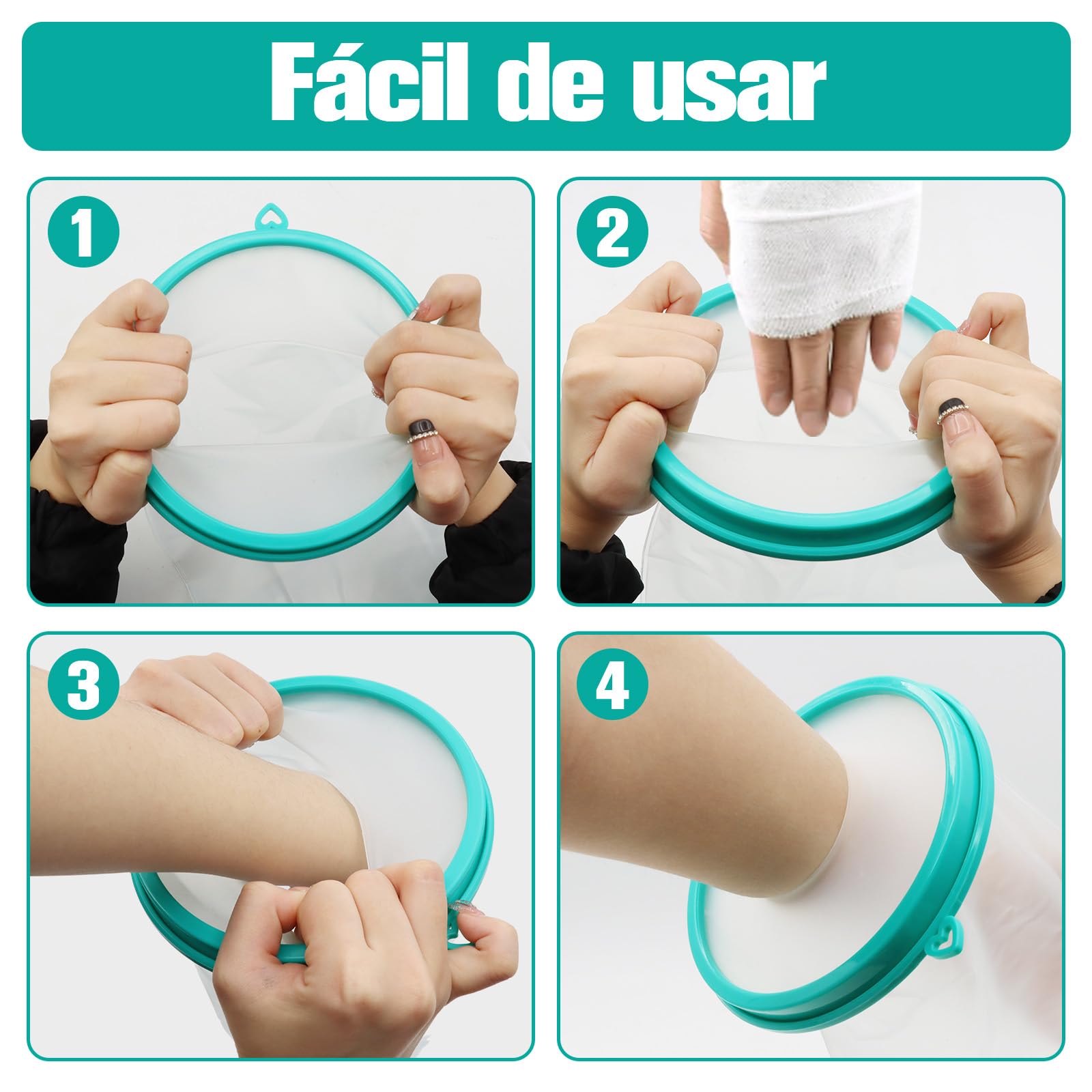 Protector Escayola Brazo, 56 CM Protector de Ducha Brazo Impermeable Adulto, Funda para Escayola Agua Brazos para Heridas