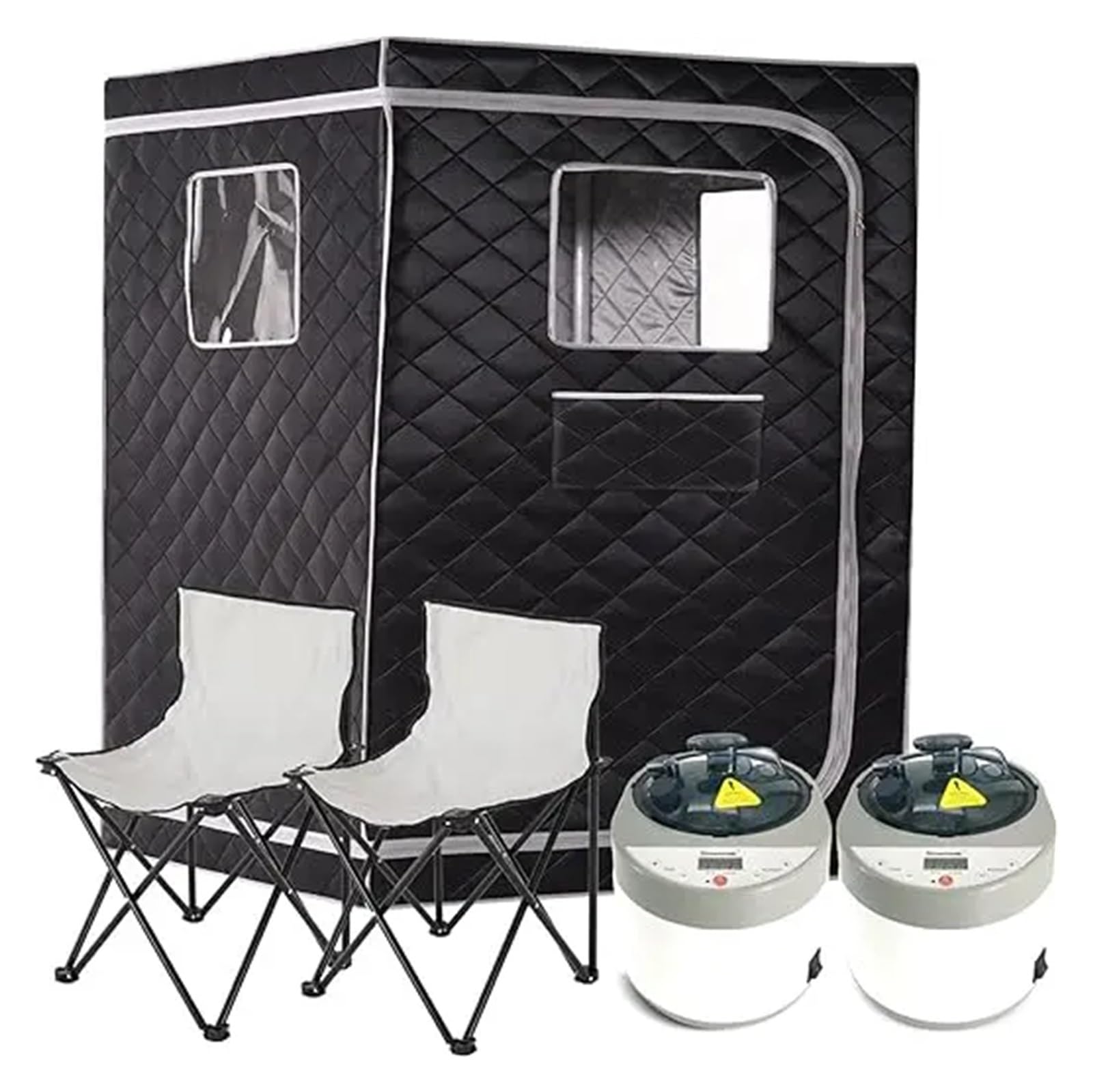 2 Person Steam Sauna Portable Tent Home Kit Whole Body Large Space Spa Steamer Room(2Person 2Steamers A)
