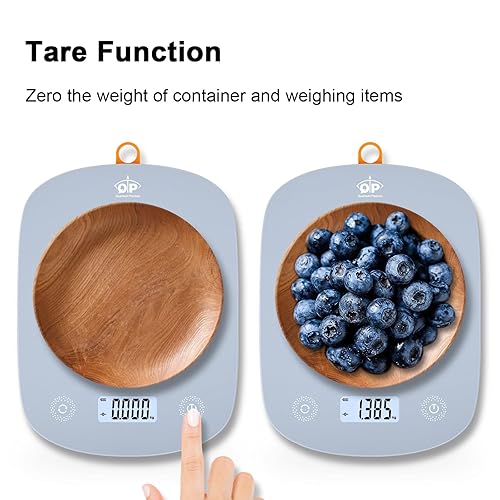 Miniatura 6 de QP Báscula digital de alimentos, báscula digital de cocina de 11 libras, báscula de carne de alta precisión de 0.04 oz, 6 unidades, báscula de