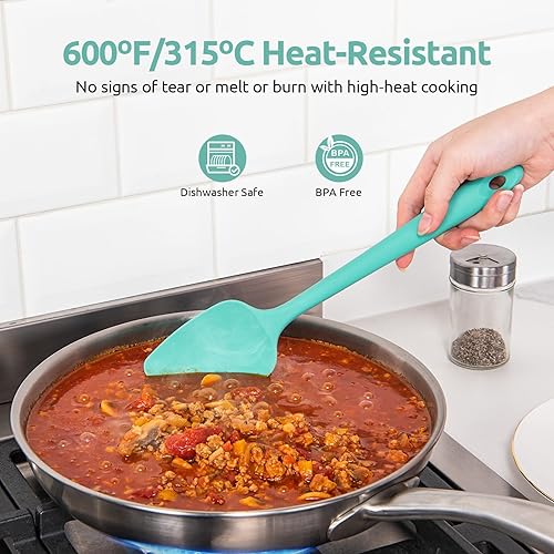 Miniatura 3 de U-Taste Espátulas de silicona resistentes al calor de 600F raspador flexible de silicona de grado alimenticio, utensilios de cocina de mezcla con