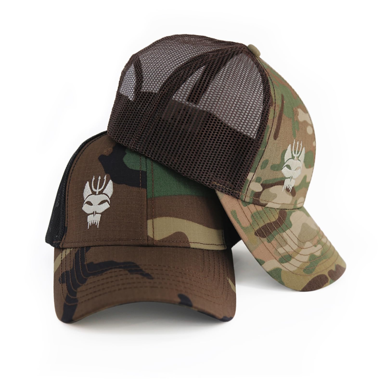 2 Cappellini da Baseball in Cotone tattico con Toppa Blackbeard | Cappellino unisex,cappellino con toppa sulla fronte,cappellino da camionista,Edward Teach,mimetico,corsa,pesca,caccia