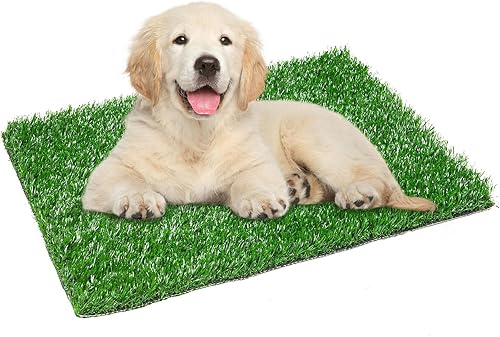 LOOBANI Almohadillas de pasto para perros, 18 x 28 pulgadas para entrenamiento de orinal para perros, pasto para orina de perro con orificio de