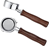 Vista 10 de Normcore 51mm Portafiltro Sin Fondo Desnudo de 2 Orejas Compatible con Delonghi ECP3420/EC155/BCO430/EC260 con Mango de Aluminio Anodizado