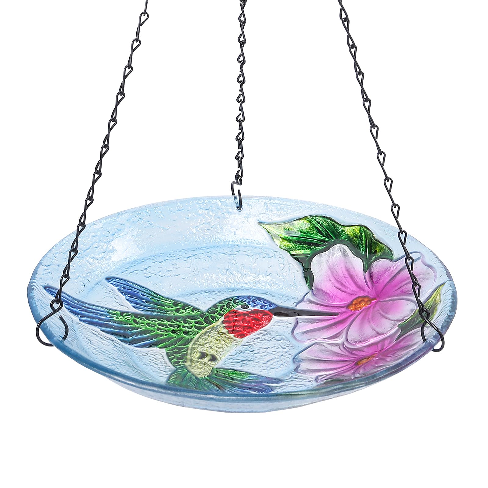 MUMTOP Hanging Bird Bath with Glass Bowl