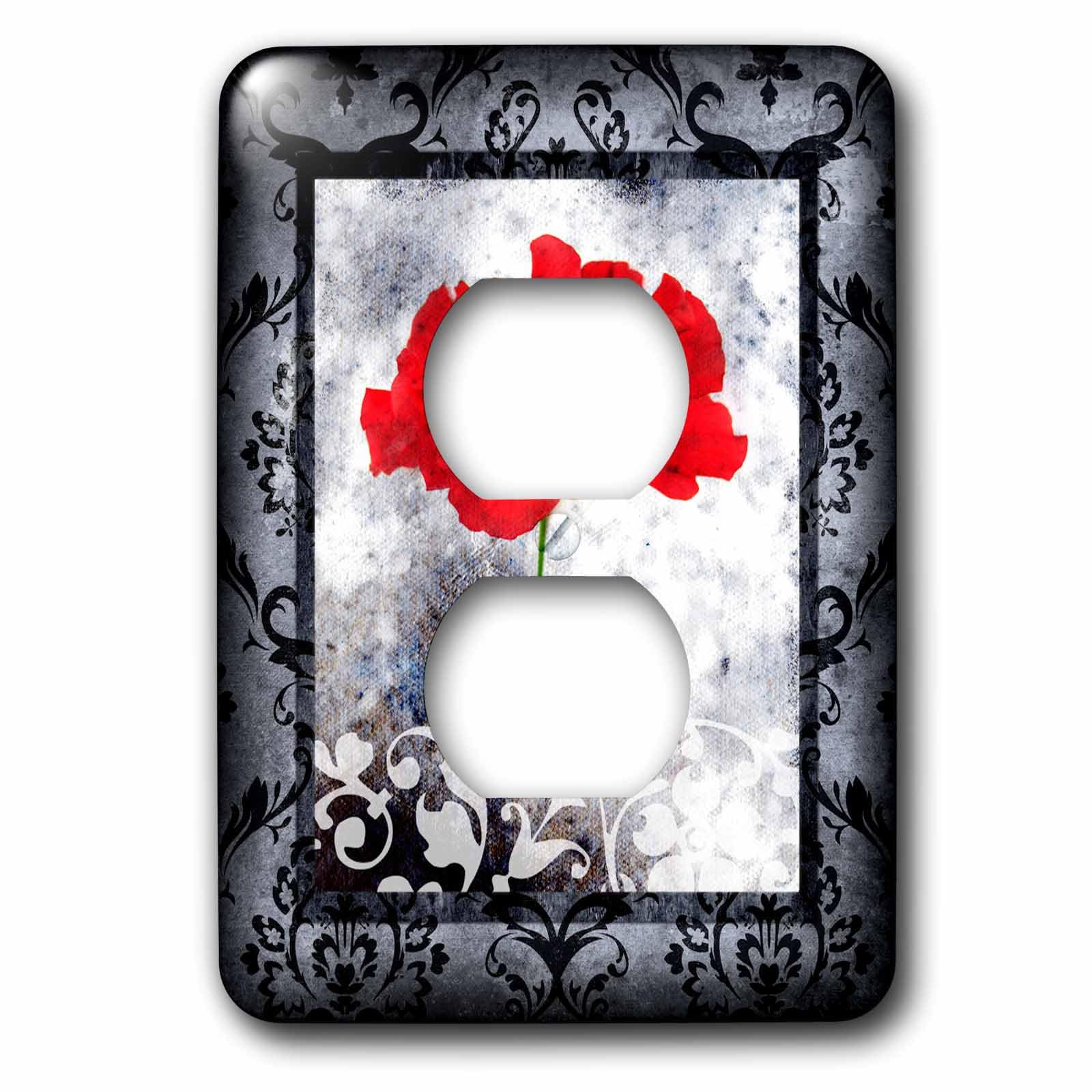 Plaque de prise 3dRose lsp_34049_6 cache-prise avec carney rouge fantaisie pour maison