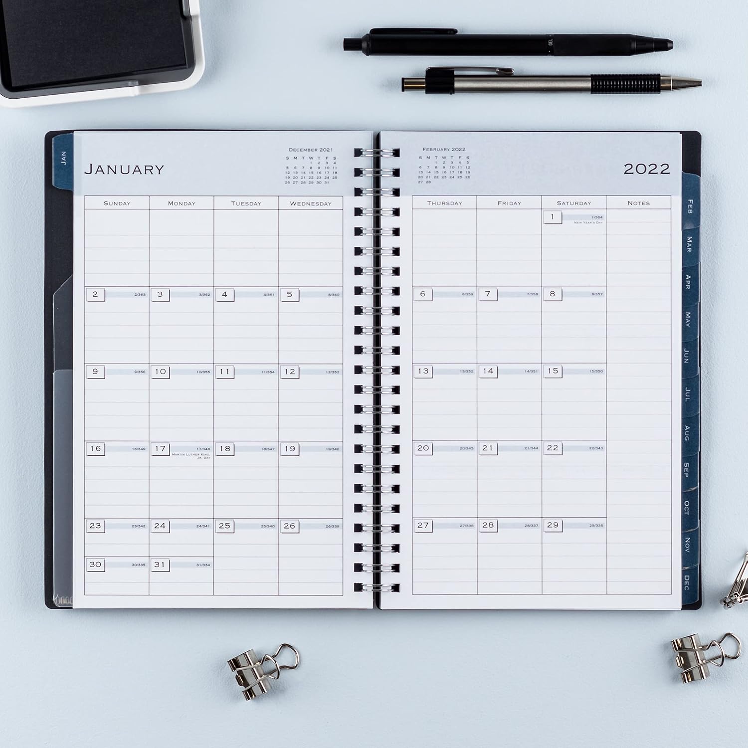 Blue Sky 2022 Weekly & Monthly Planner, 5" x 8", Flexible Cover, Wirebound, Passages (100010-22)