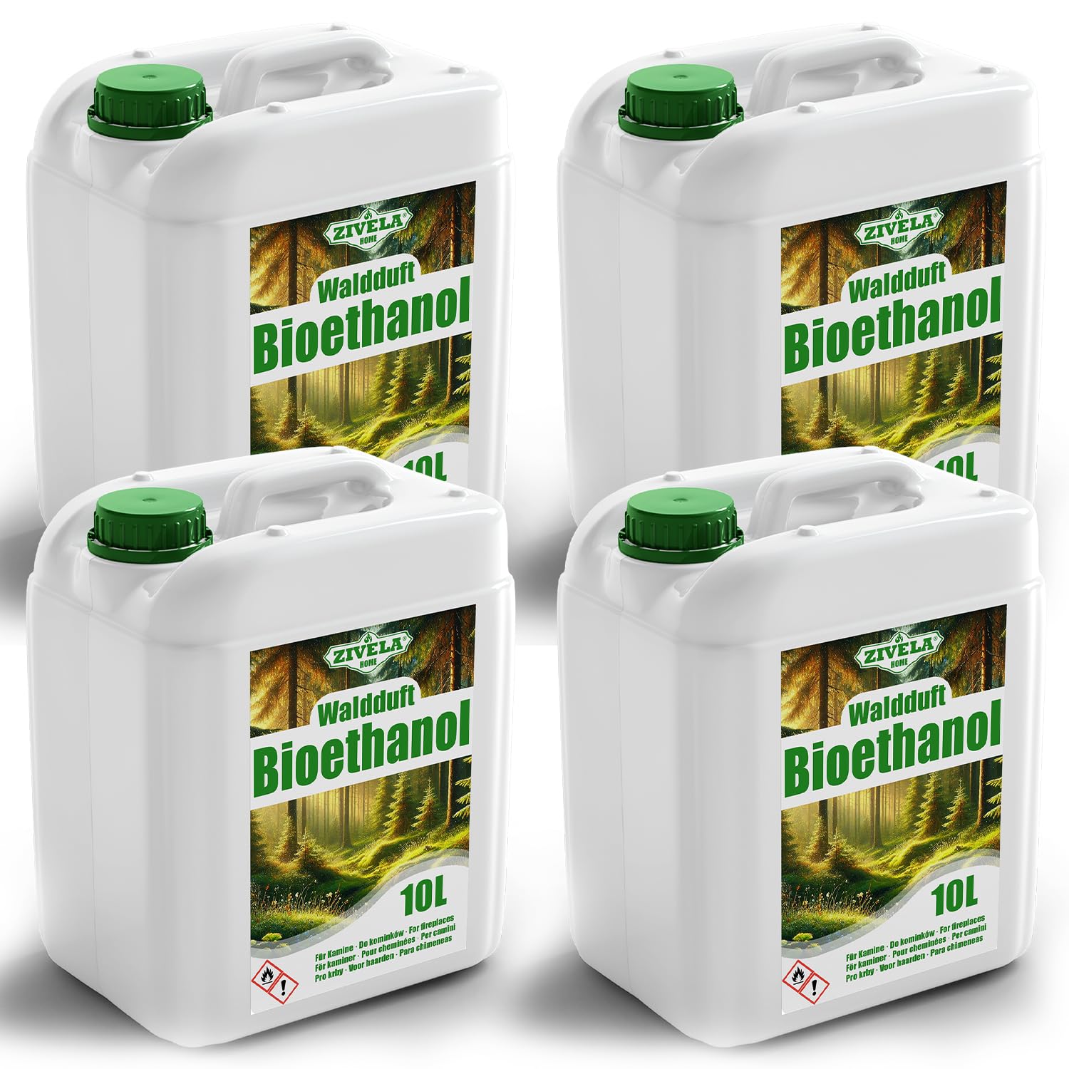Alcool bio parfum forêt 96,6 % pour chauffage propre intérieur