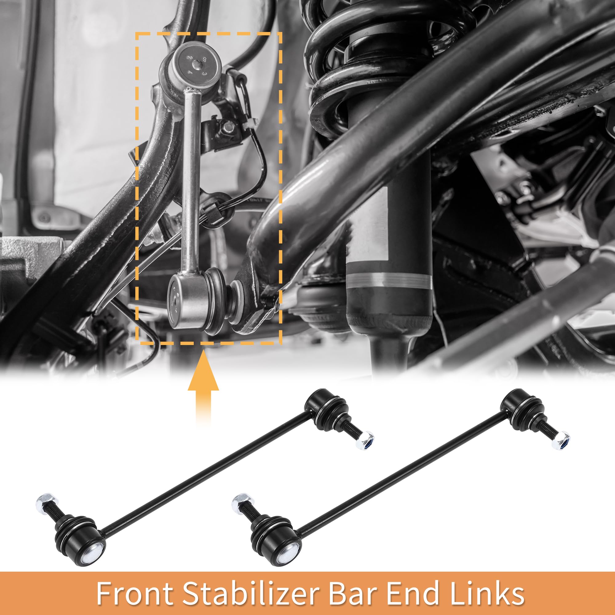 QUARKZMAN 1 Set Front Sway Bar Links Stabilizzatore Kit di collegamento con boccola per Jeep Patriot 2007-2017 per Dodge Caliber 2007-2012 Kit sospensioni