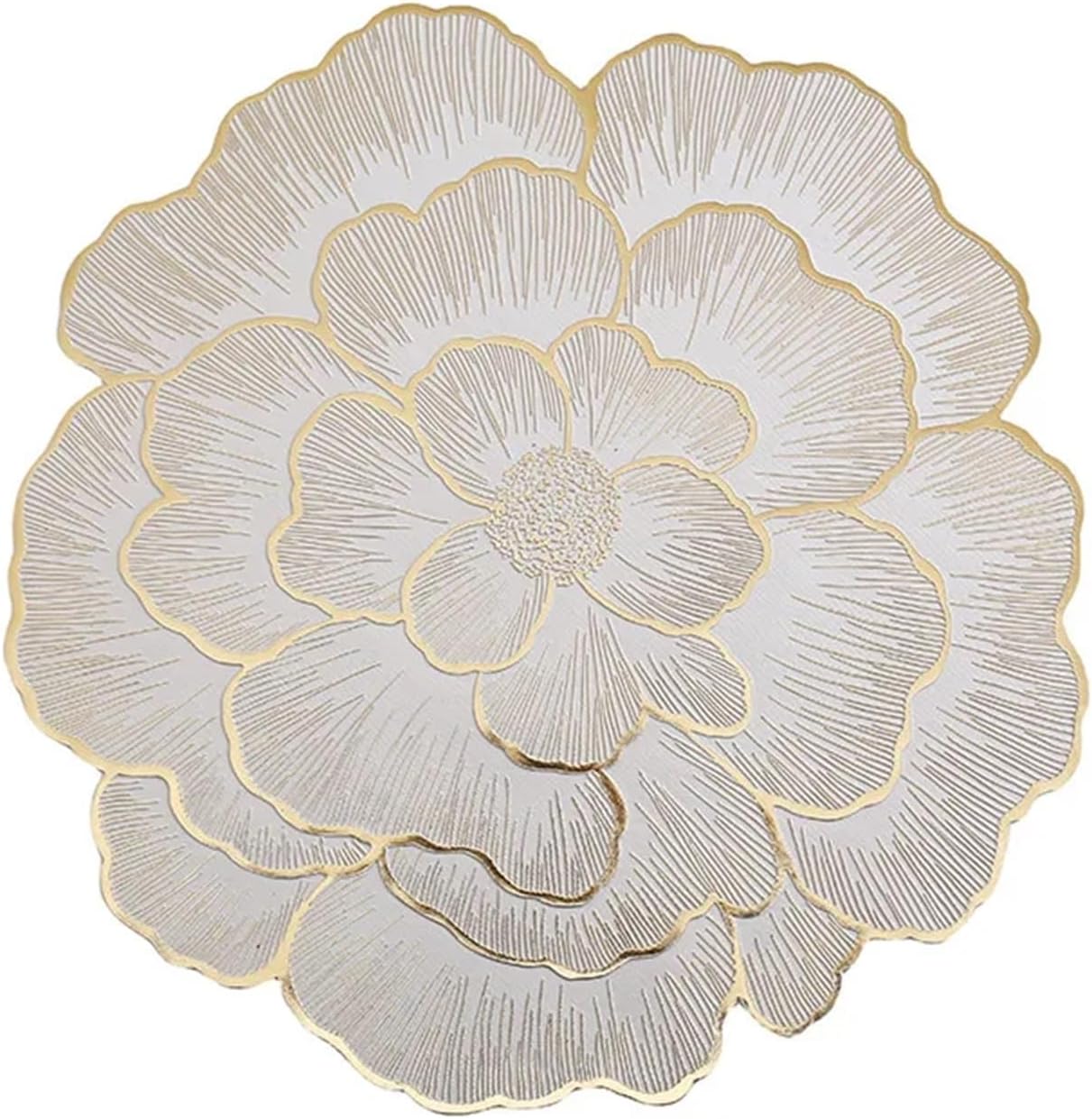 Peony PPlacemat Dining Decorative Heat Table Pad Coasters Home Party Wedding(Blue)