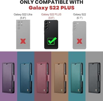 Samsung Galaxy S22 Plus用ウォレットケース カードホルダー付き キックスタンド RFIDブロック マグネット開閉 耐衝撃 保護PUレザーカバー Samsung S22 Plus用 フリップケースウォレット - ブルー