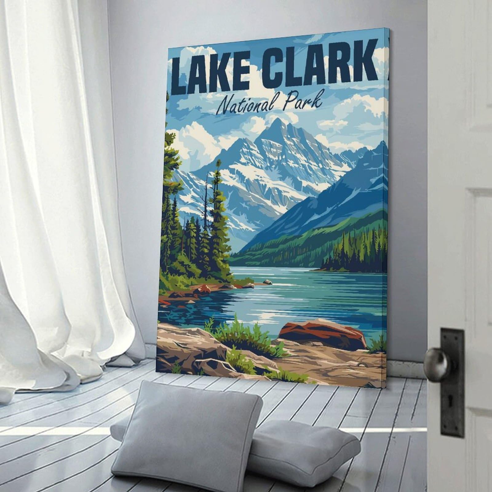 Junmoney Lake Clark National Park Wall Picture Print, 20x30inch(50x75cm), for Art Walls, Layered Displays Or Homes, Home Wall Art for Statement Displays