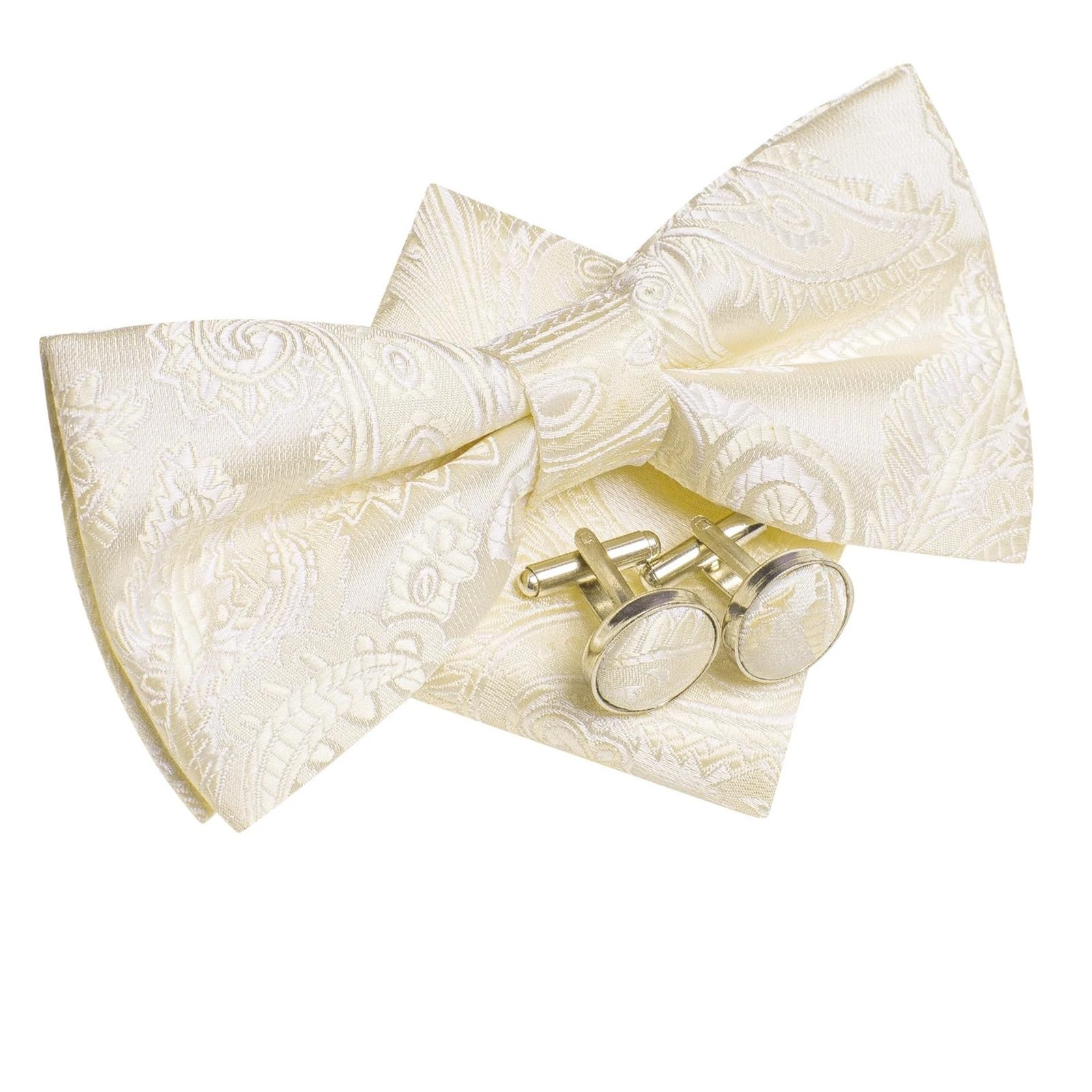 Papillon da uomo in seta con gemelli Hanky ​​e papillon nodo a farfalla for matrimonio maschile Per Feste Aziendali E Matrimoni